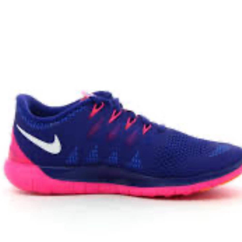 Nike Free 5.0 Royal Blue Hyper Pink 642199-401 Running Shoes Women's Size 9.5